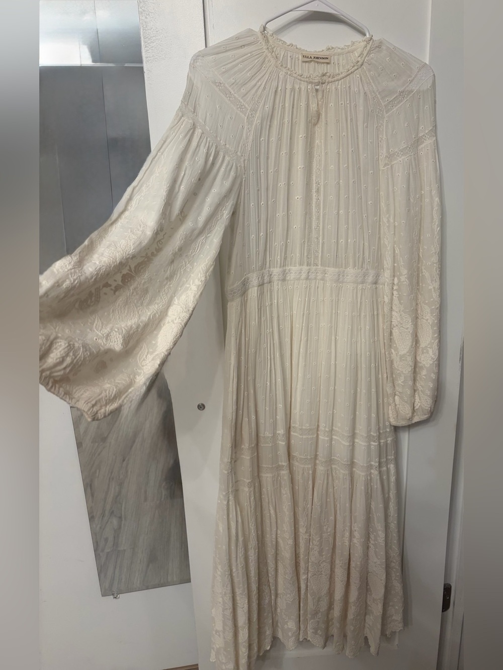 Ulla Johnson Asilia Long Sleeve Maxi Dress Cream Size 2